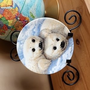 Vintage 1990 Baby Seals Collector's plate by Mike Jackson